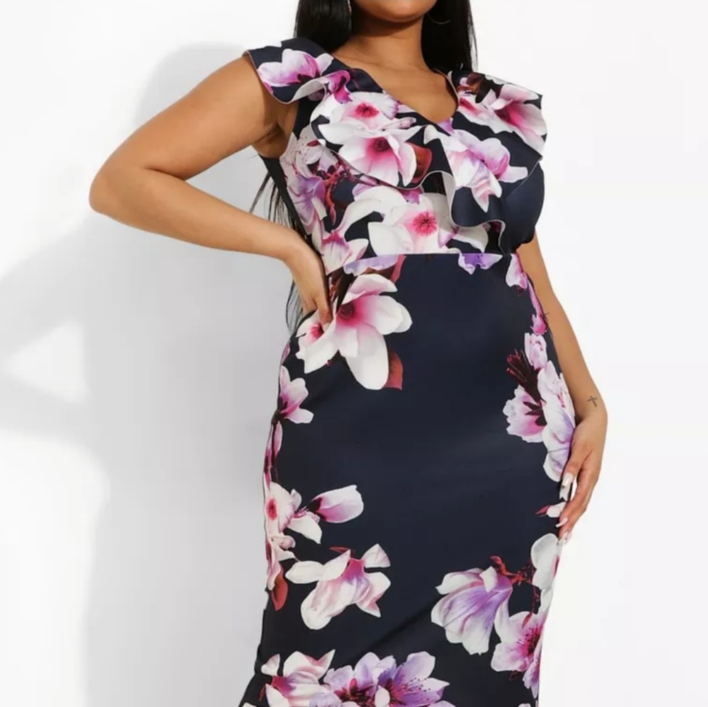 Boohoo ruffle dress